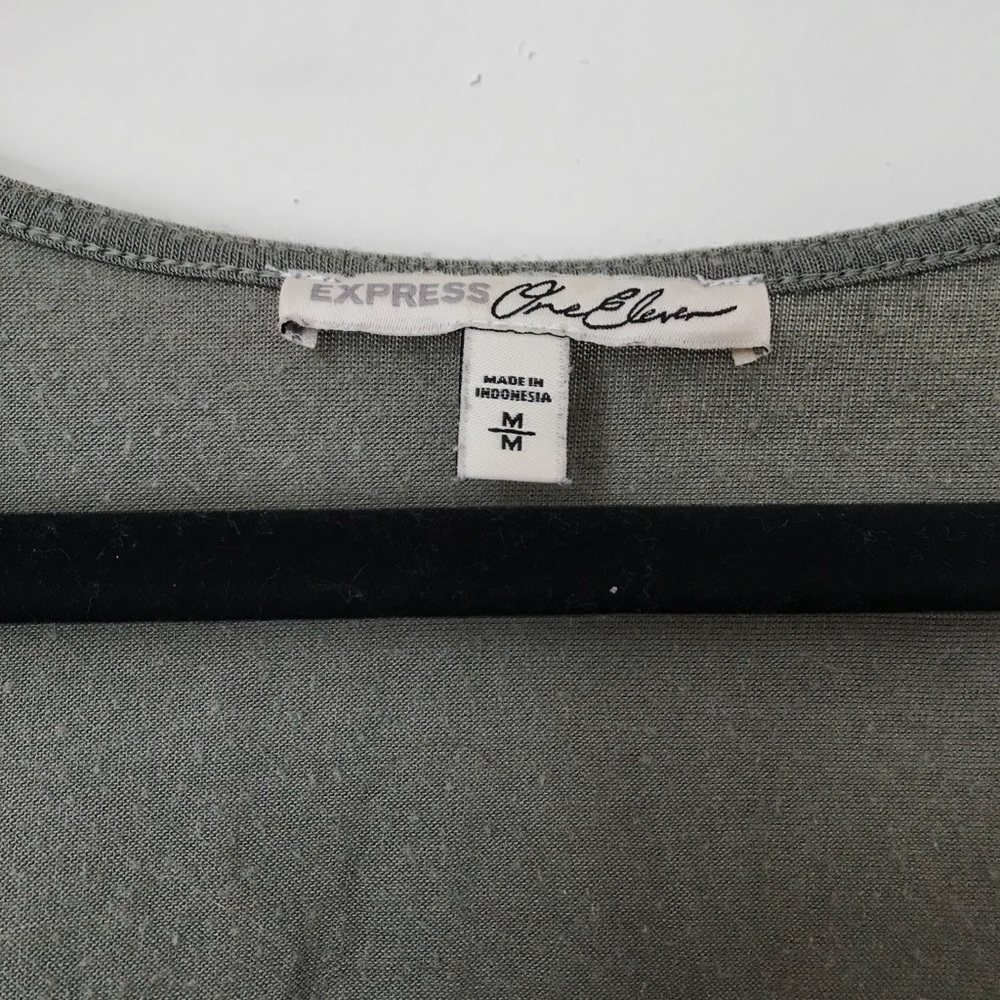 Army Green Express One Eleven Henley Tank - Picture 3 of 3